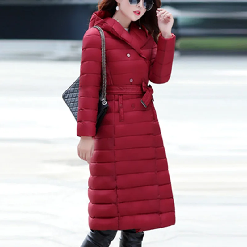 Women Parkas 2018 New Winter Thicken Hooded Coat Warm Long Female Plus Size Fit Cotton Wadded Basic Jacket Mujer Invierno P03