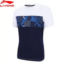 Распродажа) Li-Ning Мужская трендовая футболка, обычная посадка, 73% хлопок, 27% полиэстер, подкладка, спортивные майки, футболки, топы AHSN187 MTS3044