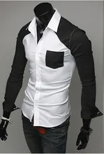 Brand New Men’s Patchwork Full Sleeve Casual Shirt Turn Down Collar Social Shirt