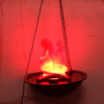 

LED Hanging Fake Flame Lamp Torch Light Fire Pot Bowl Festival Party Decor Halloween Supplies