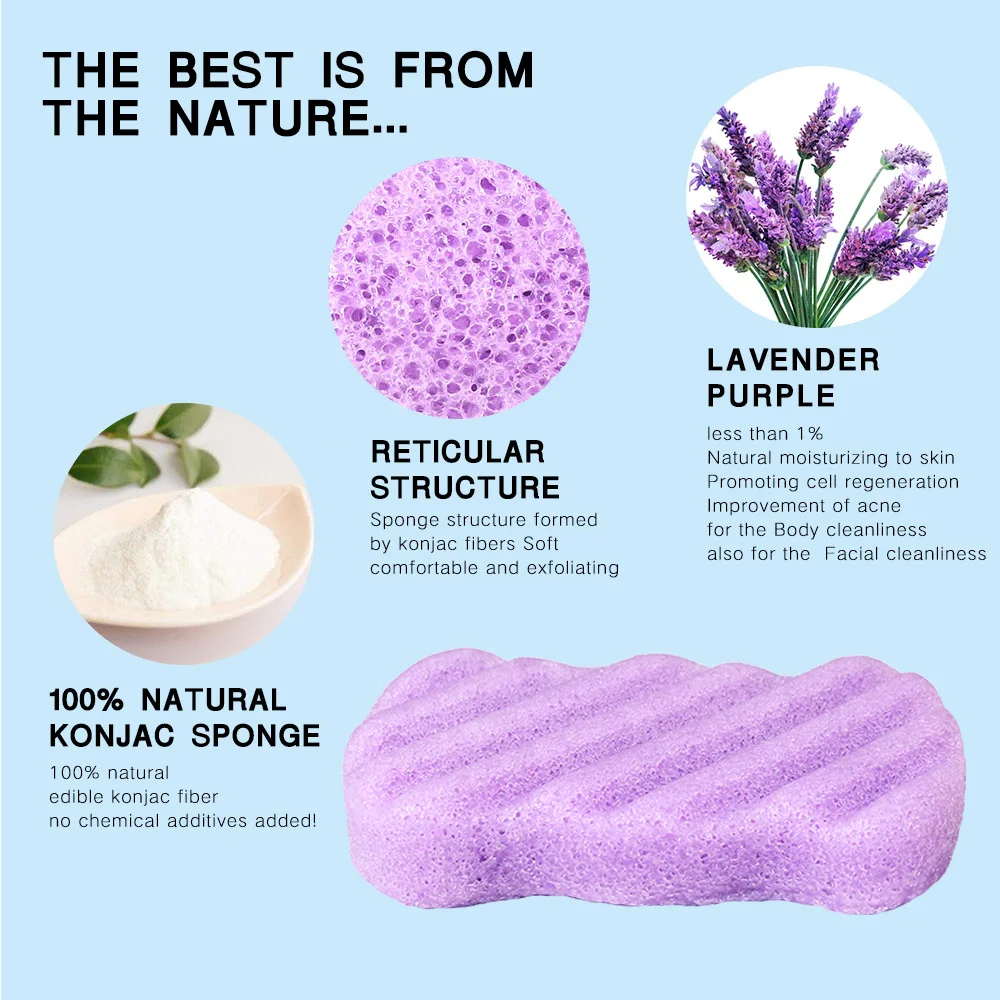 7 шт. натуральная мягкая губка Konjac для очищения кожи лица очищающая отшелушивания