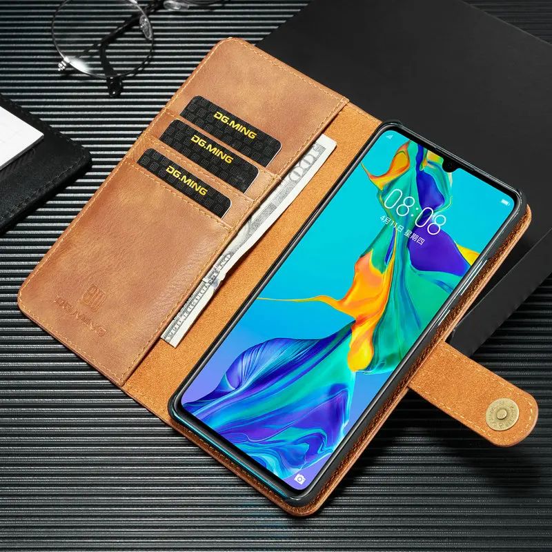 

DG.MING 2 in 1 Ultra-Strong Magnetic Detachable Kickstand Leather Wallet Case For HUAWEI Mate9 P9 10Plus P20 P30 Lite Mate20 Pro