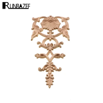 

RUNBAZEF Wood Trim TV Background Wall Decoration Woodcarving Flower Style Furniture Door Decals Levitation Home Accessories