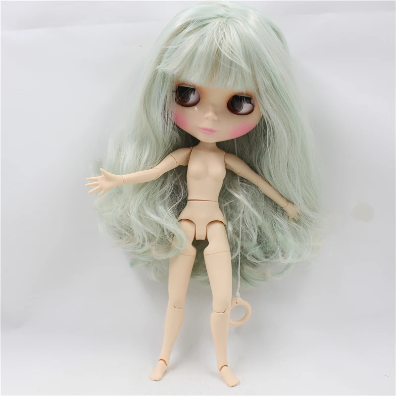 Free shipping toys gift F&D professional 1/6(30cm)Nude Blyth Doll white skin Joint body,mintcream with white hair