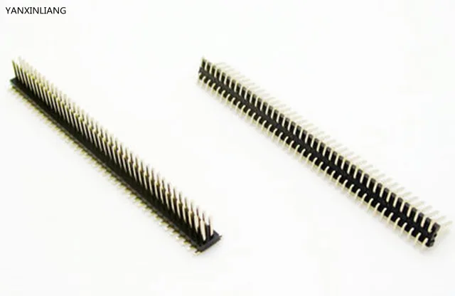 2pcs Pitch 1.27mm 100 Pin 2x50Pin SMT SMD Double Row Male Breakable Pin Header Connector Strip for Arduino Black copper 2 54mm smd double row 5pin headers black silver 10 pcs