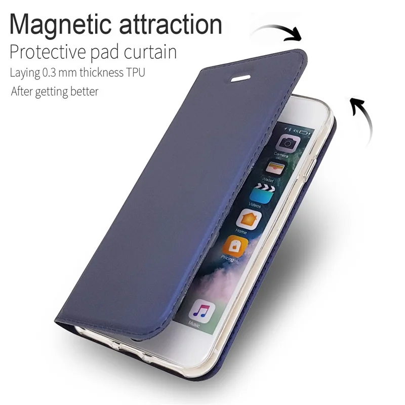 

On For iphone 7 iphone7 Case Cover Magnetic Voltage Flip Wallet Card Holder Stand pouch bumper Phone On For iphone 7 Case cover