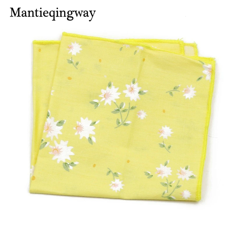 Mantieqingway Для мужчин свадьба смокинг хлопка карман квадратных платок Для мужчин с цветочным принтом Малый Hanky Бизнес груди Полотенца