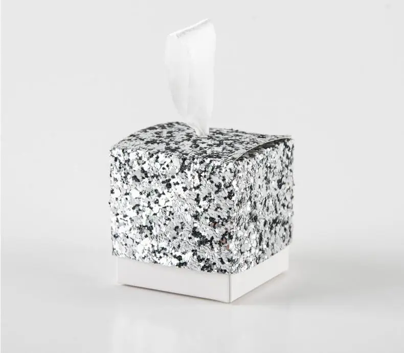 European Glitter Box Wedding Party Gift Favors Box Festive Party Wrapping Supplies Wedding Candy Box Gold Silver Glitter   4