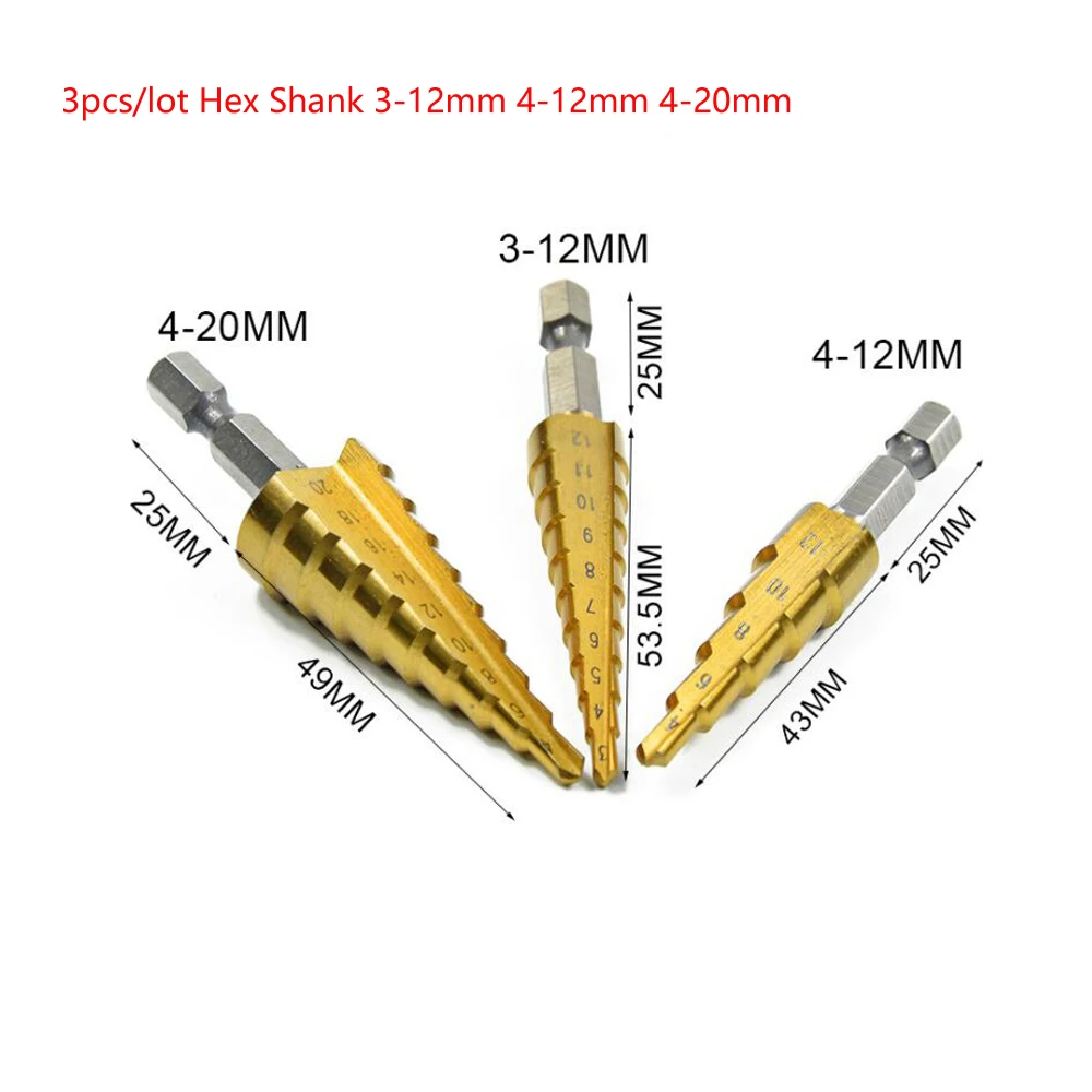 hss-steel-titanium-step-drill-bits-3-12mm-4-12mm-4-20mm-step-cone-cutting-tools-steel-woodworking-wood-metal-drilling