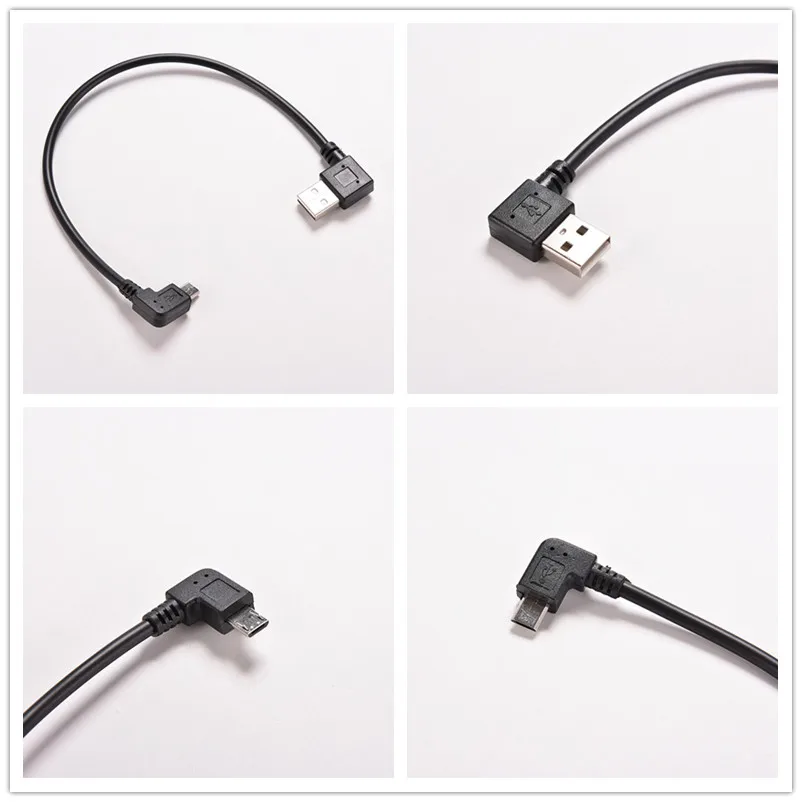 

Right Angle 27cm USB 2.0 Male To 90 Degree Left Angle Micro USB 5 Pin Male Cable Cord Adapter Connector Converter