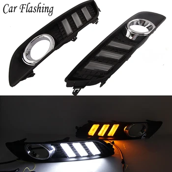 

Car Flashing 1Set LED DRL Daytime Running Lights with Yellow turn signal Daylight For Nissan Sylphy Sentra 2013 2014 2015 2016