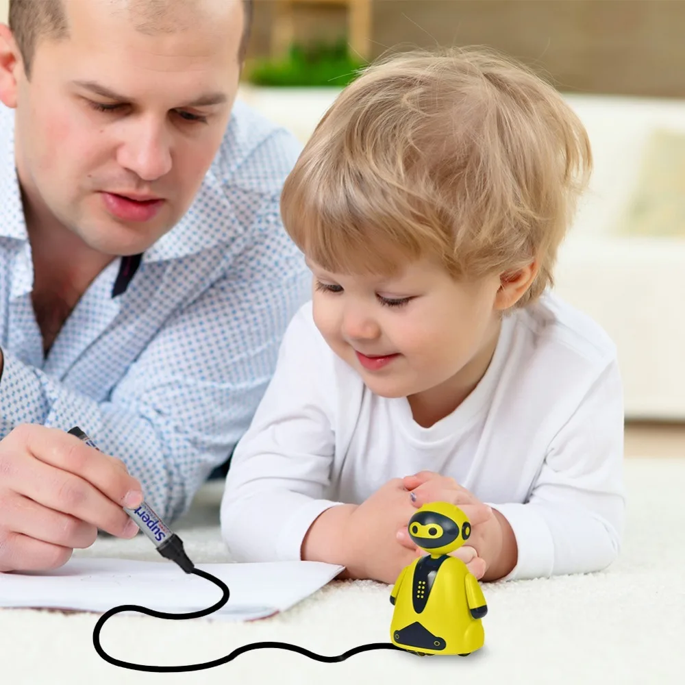Happy cow 777-631 Follow Line Toy Lovely Magic Auto-induction Robot Follow Drawn Line Toy Inductive Model Pen & Gift for kids