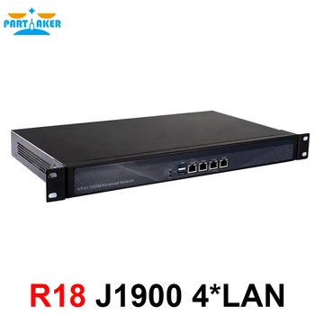 Partaker R18 Firewall appliance VPN 1U Rackmount with J1900 4 Ethernet Cabinet Type Fanless Version 2GB Ram 32GB SSD ROS 1