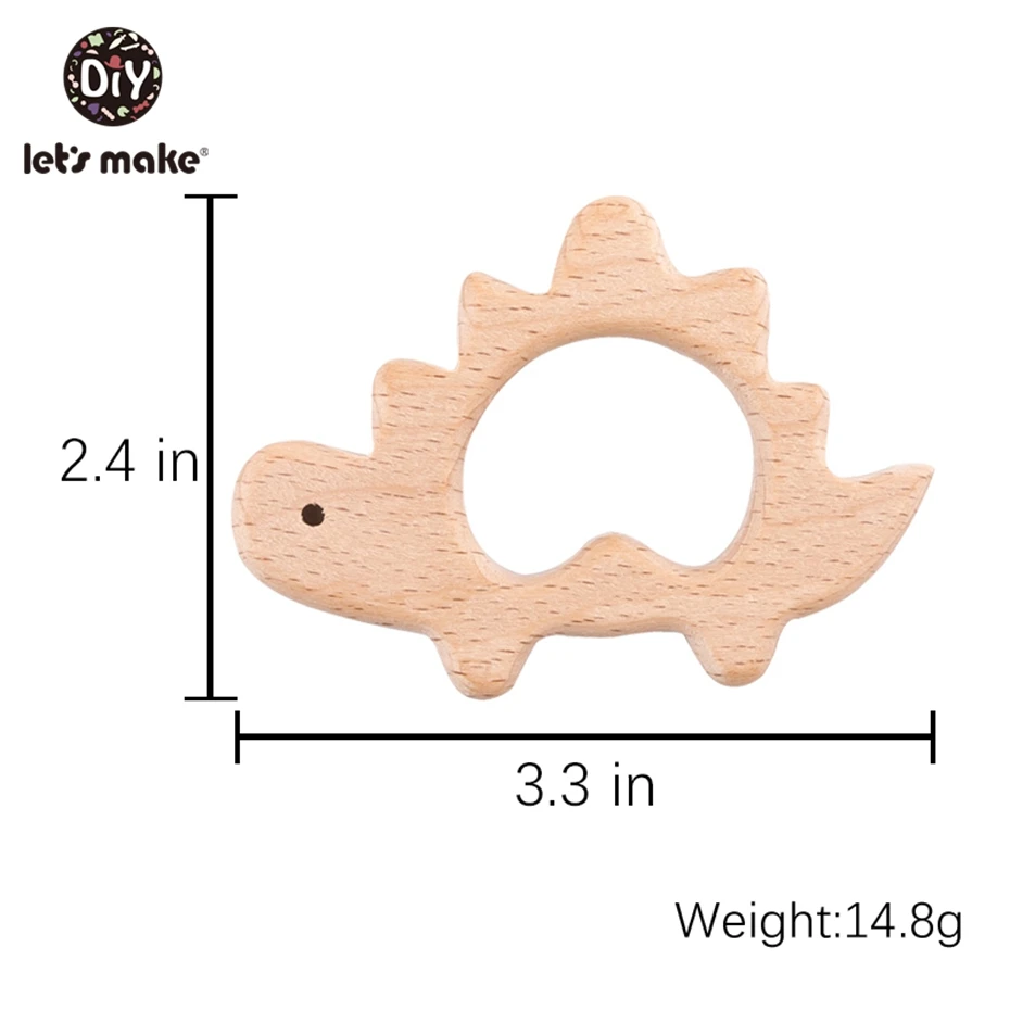 Let's Make 10 шт./лот, органический деревянный Прорезыватель для зубов, натуральный Прорезыватель для зубов, игрушечный детский душ, подарок для малышей, Прорезыватель для зубов для новорожденных - Цвет: 23