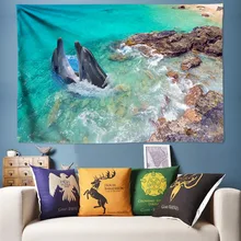 Sea Ocean Dolphin Tapestry Beach Scenery Mandala Wall Hanging Hippie Tapestry Psychedelic Decorative Wall Tapestries Wall Cloth Sea Ocean Dolphin Tapestry Beach Scenery Mandala Wall Hanging Hippie Tapestry Psychedelic Decorative Wall Tapestries Wall Cloth