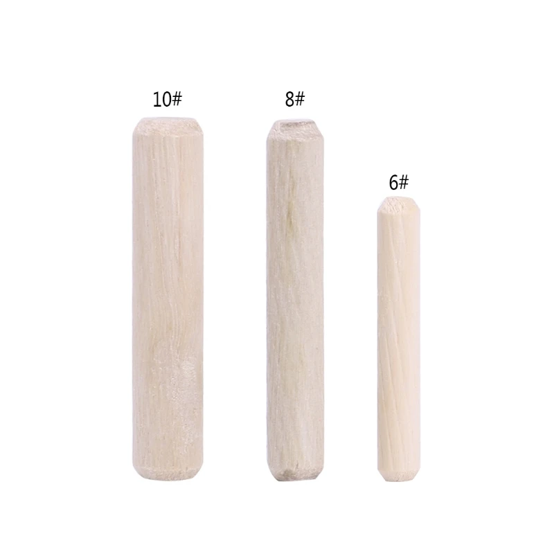 

New 100Pcs 6/8/10mm Round Grooved Fluted Wooden Plug Dowel Pin Rod DIY Craft Cabinet