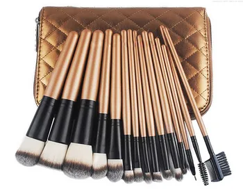 

15pcs Makeup Brushes Set Gold Cosmetic Make up Powder Foundation Eyeshadow Eyeliner Lip Brush with Bag Tool beauty