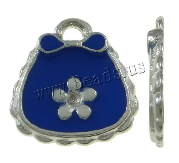 Free shipping!!!Zinc Alloy Handbag Pendants african style jewelry platinum color plated with flower pattern &amp enamel blue | Украшения и