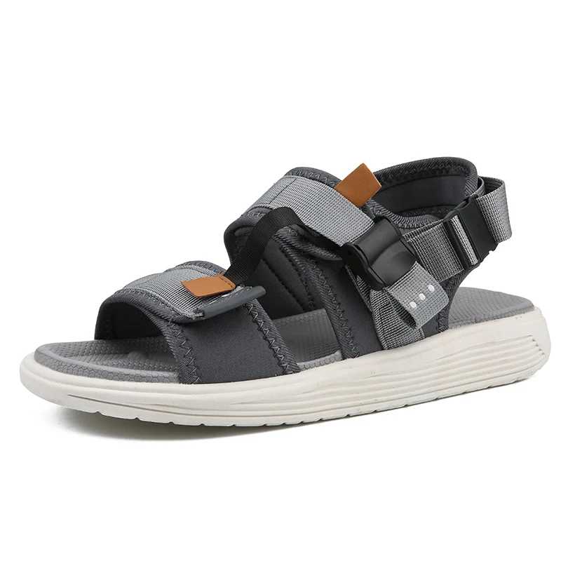 

Sandals Men shoes 2019 Gladiator Men's Sandals Roman Men Shoes Summer Flip Flops Gray Black Flat Sandals Large Size 44