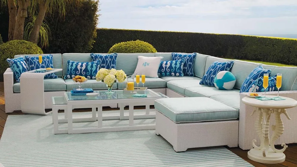 2017 hot sale customized bench craft resin wicker home goods patio