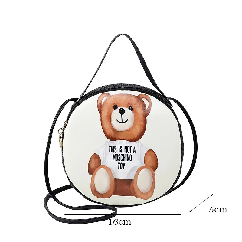 Небольшой мини сумка через плечо сумки из натуральной кожи с принтом «Медвежонок», для женщин, сумки на плечо, женская сумка кошелек