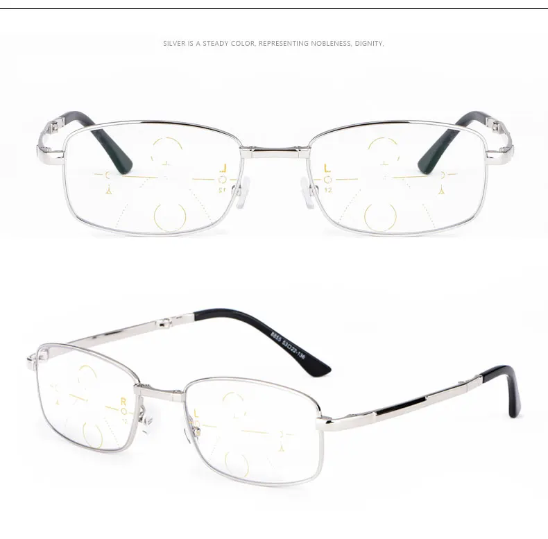 Hotochki Unisex Foldable Full Rim Alloy Frame Progressive Anti Blue Light Reading Glasses B855 - Product Image 7