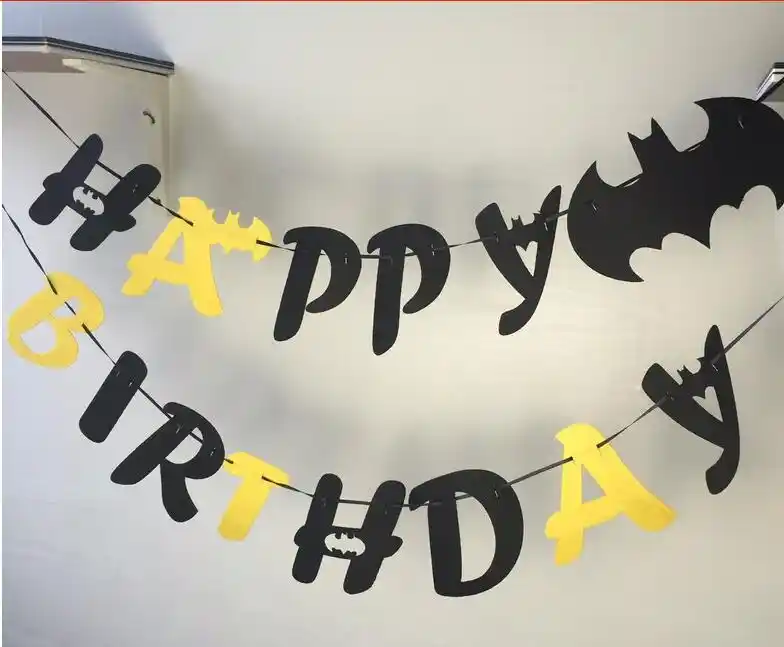 Batman Felt Happy Birthday Letter Flag Party Decoration Banner