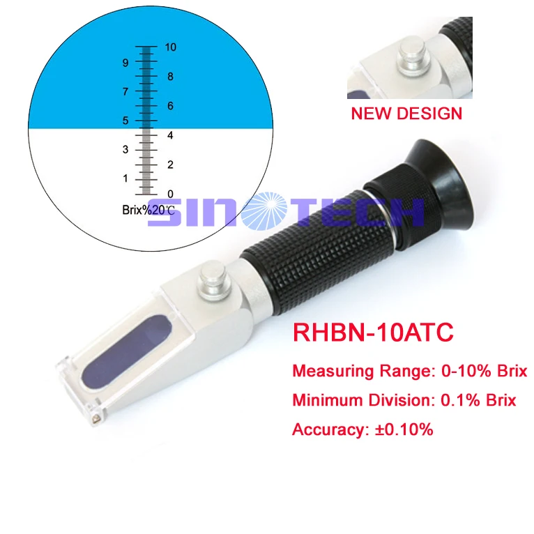 Ручной дизайн режущий жидкостный рефрактометр RHBN-10ATC Встроенная Калибровочная ручка