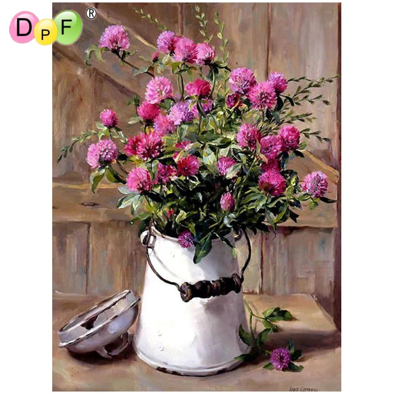 

DPF diamond embroidery DIY barrel inside the flower 5D full square rhinestone 3D diamond mosaic kit home decor crafts
