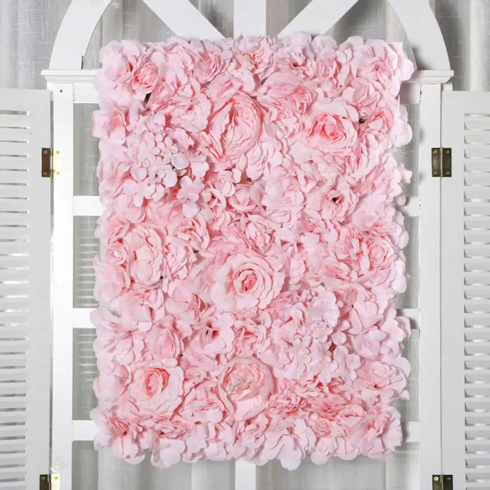 

Wedding Decoration Luxury Silk Peony Hydrangea Artificial Flowers Wall Panel Grass Base DIY Backdrop Flower Wall Art 40*60cm