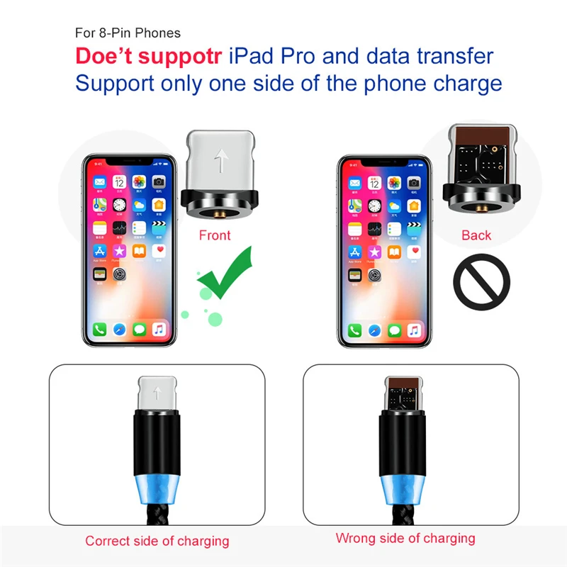 Syrinx Магнитный usb-кабель для Iphone X XS XR светодиодный индикатор нейлоновый плетеный кабель Micro USB type C для быстрой зарядки samsung Xiaomi