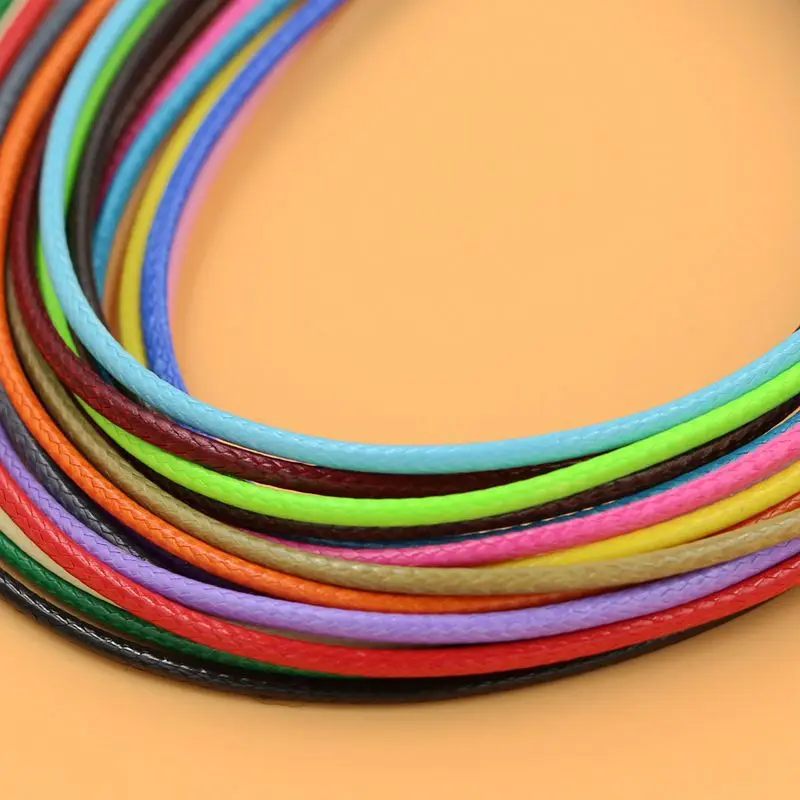 

(10 m/piece) 2MM Diameter Waxed Thread Polyester Cord String Strap Wholesale Necklace Rope Bead Fitting shamballa Bracelet