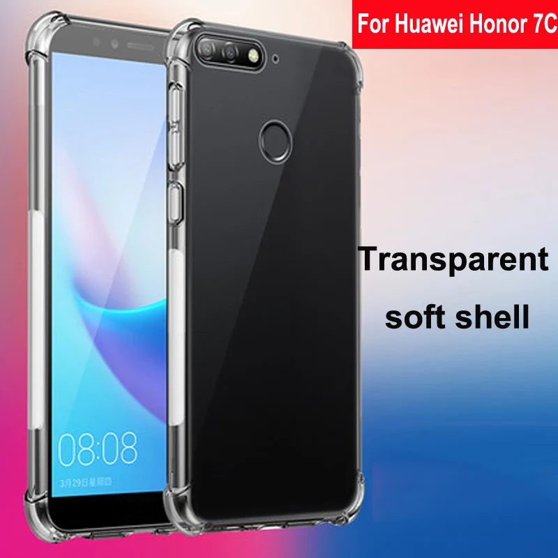 Роскошный противоударный прозрачный мягкий чехол для Huawei Honor 7C чехлы телефонов