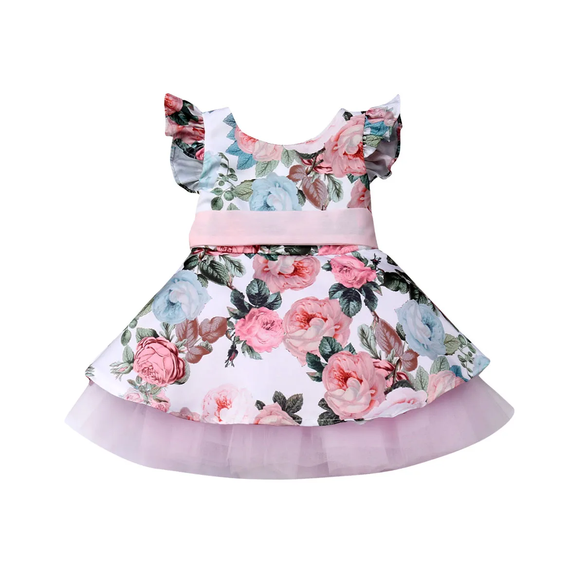 Toddler Kids Baby Girls Flower Party Pageant Lace Tutu Dress Sundress Summer USA