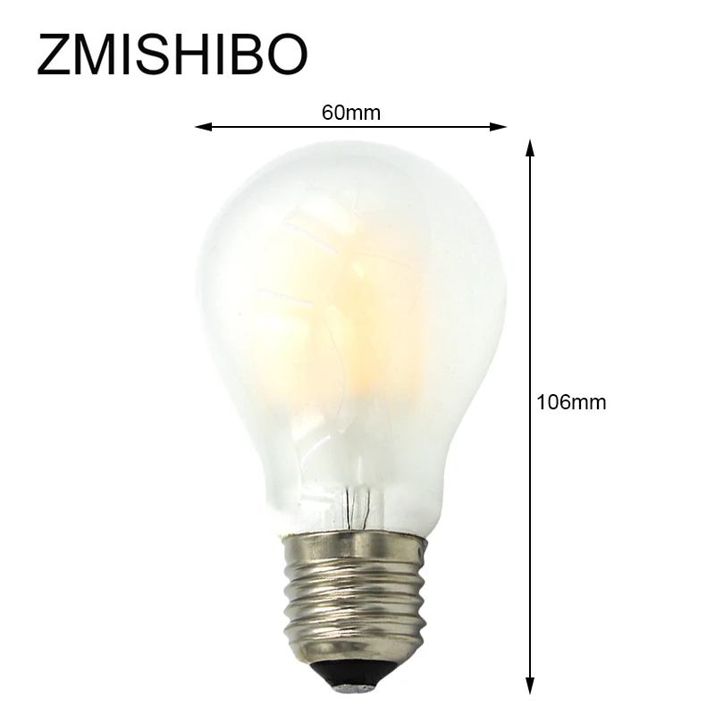 Матовая Светодиодная лампа ZMISHIBO 110 240 в E27 A60 со стеклянной крышкой 4/3000 светодиодов