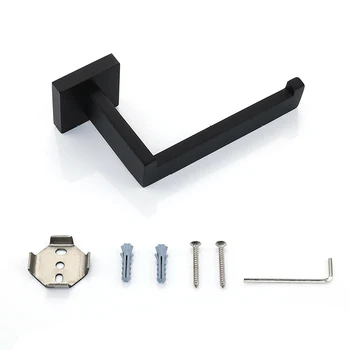 

1pcs Black Stainless Steel Wall Hook Toilet Paper Roll Holder Bathroom Kitchen Toilet Tissue Roll Hanger washroom Towel Rack