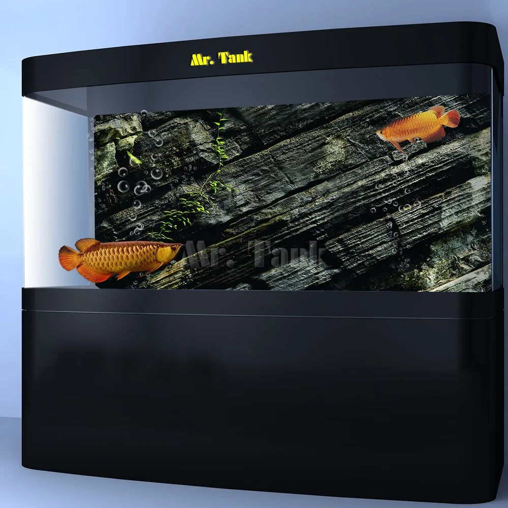 

Custom Size Aquarium Background Poster With Self-Adhesive Moss Rock Creative PVC Fish Tank Wallpaper Ornament 24 30 48 72 inch