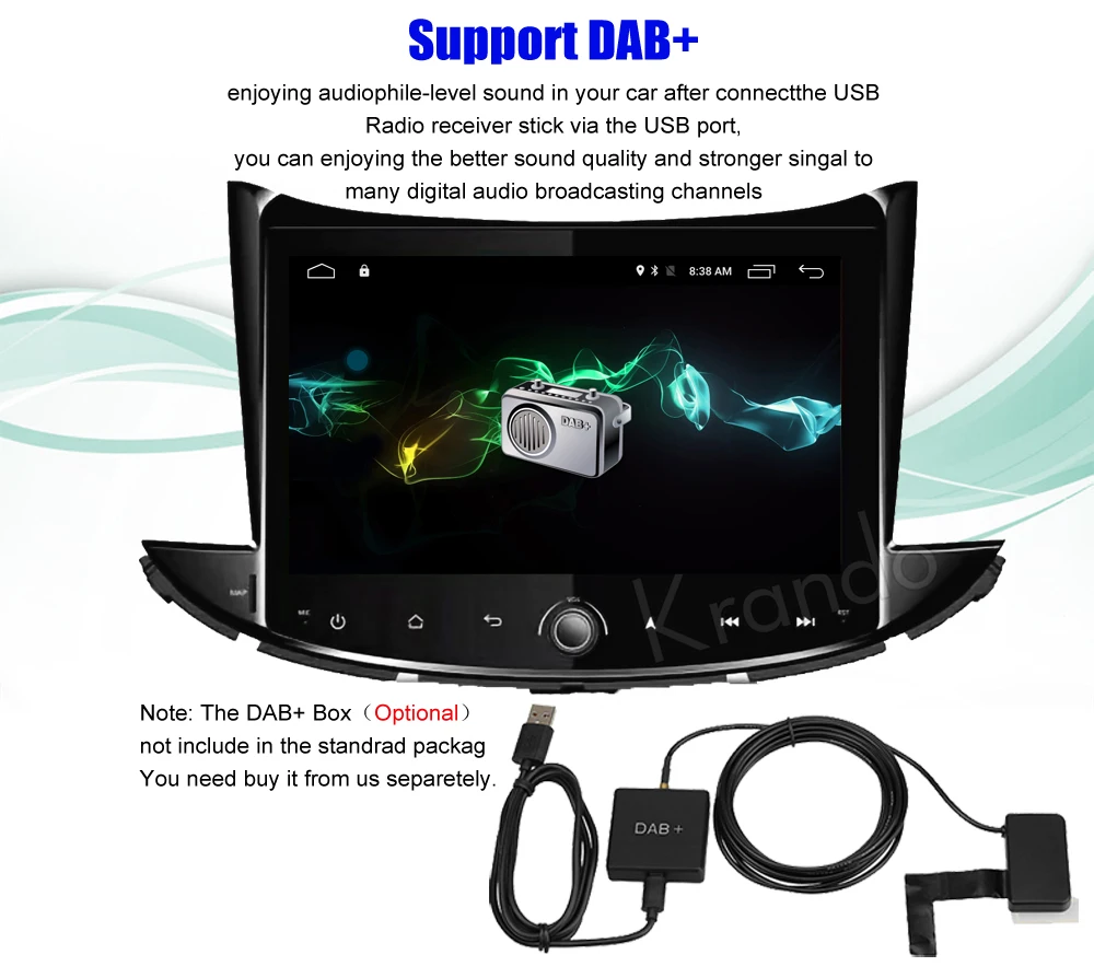 Sale Krando 8" Android 7.1 car audio radio navigation multimedia system for Chevrolet Trax 2017+ gps dvd player WIFI 3G DAB+ 10 Sale Krando 8" Android 7.1 car audio radio navigation multimedia system for Chevrolet Trax 2017+ gps dvd player WIFI 3G DAB+ 10