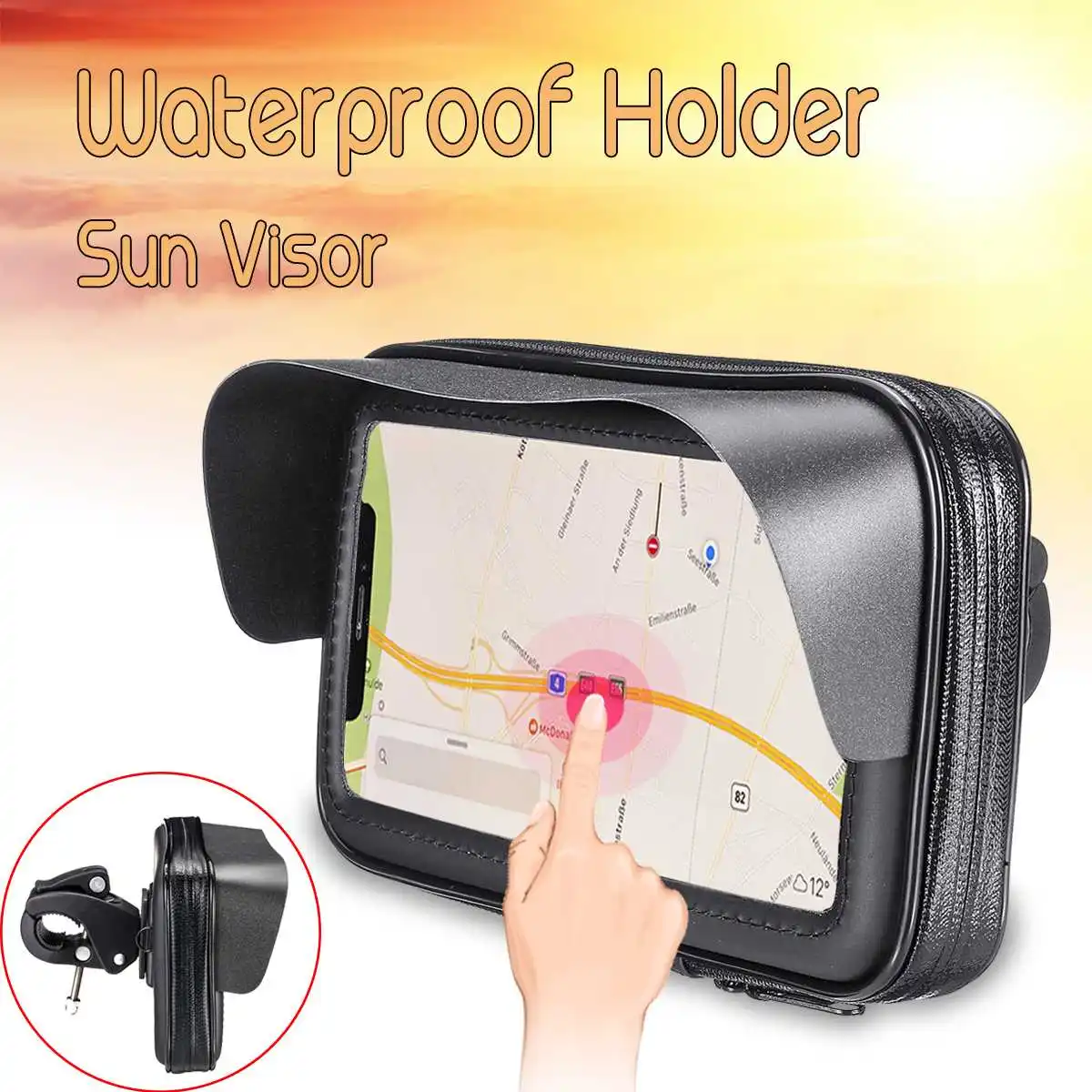 63 zoll Wasserdichte Fahrrad Handy Halter Stehen Motorrad Lenker Rück Montieren Tasche Fall Für iph
