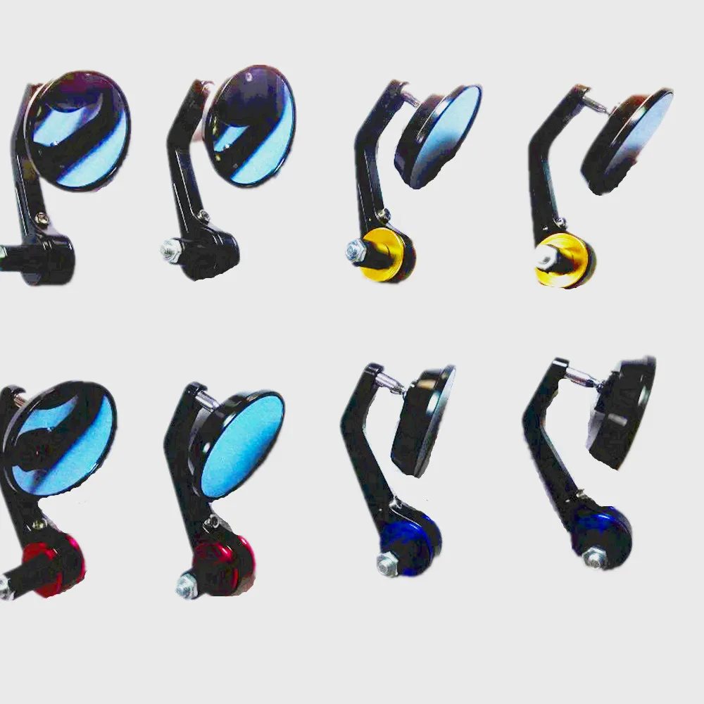Aluminum 3" Round Handle Bar End Side Mirror Rear View Mirrors