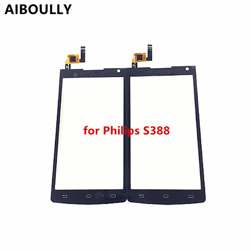 

AIBOULLY S388 Touch Glass For Philips S388 S 388 Touch screen Front Glass Digitizer Panel Lens Sensor+3M sticker
