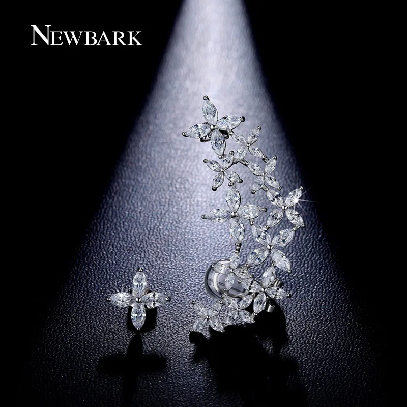 

NEWBARK Milky Way Stud Earrings Marquise CZ Cluster Shining On Your Ears Silver Color Earrings For Women Jewelry Gifts