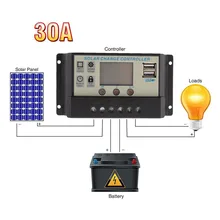 Solar Charger 10A 20A 30A LCD Tensione PWM Regolatore Solare Batteria cella FOTOVOLTAICA caricatore del pannello Della Lampada