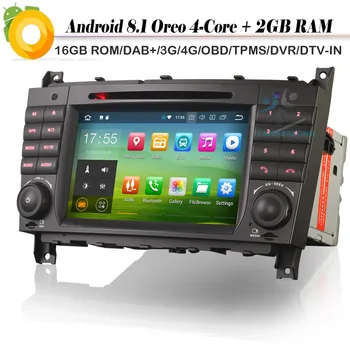 

DAB+ Quad Core Android 8.1 Autoradio Car stereo GPS WiFi 4G CD Bluetooth Sat Nav for Mercedes C/CLC/CLK Class W209 W203