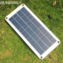 BUHESHUI 10.5W 12V Solar Cell Panel Semi-flexible Transparent with DC Output Mini Solar panel for DIY Solar System High Quality