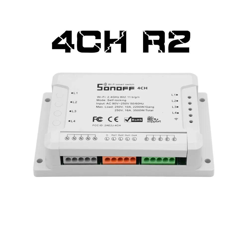 Sonoff 4CH R2 PRO Smart Switch 4 канала 433 МГц Wifi Пульт дистанционного управления умные модули автоматизации бытовая техника с Alexa Google Home - Комплект: Набор1