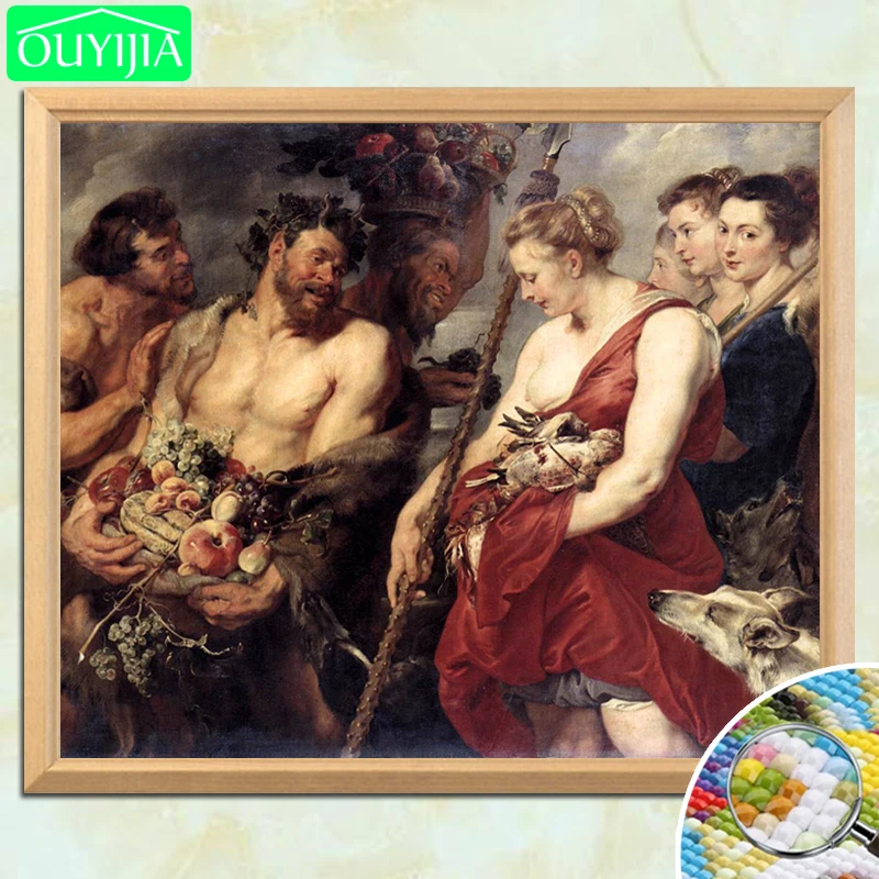 Знаменитая картина Rubens алмазная 5D Диана возвращающаяся из охоты полноразмерная