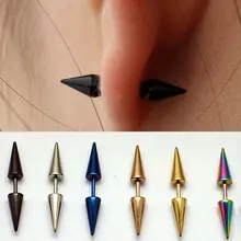 LNRRABC Горячая 2 шт. унисекс панк Личность острие из нержавеющей стали заклепки конические Серьги гвоздики ювелирные изделия 6 цветов