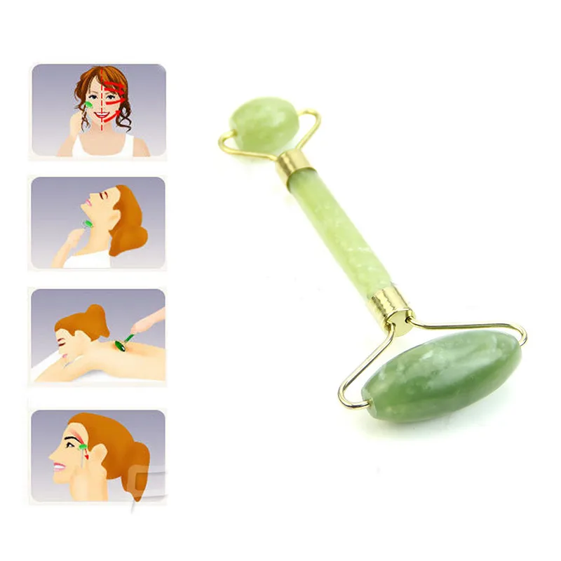 

Natural Double Head Facial Massage Roller jade Beauty Tool Face Slimming Body Eye Neck Face for women girls Drop Shipping hot