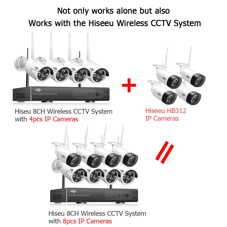  Hiseeu HD 1080P Wireless Outdoor Security Camera Weatherproof 2MP Bullet IP WiFi Outdoor Camera for - 4.00002E+12